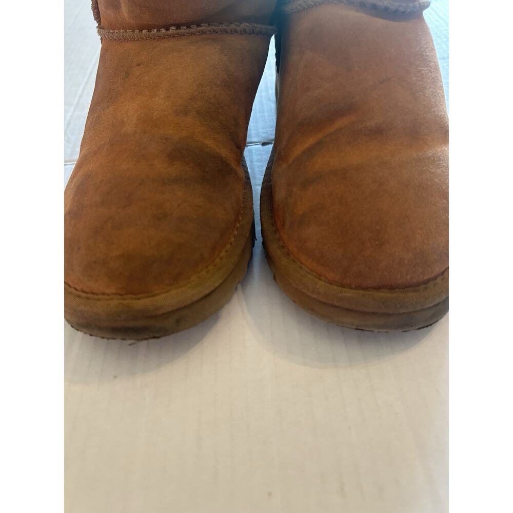 UGG Classic Ultra Mini Shearling Suede Ankle Boots Chestnut Women’s EU 40 Sz 9 - Picture 5 of 12